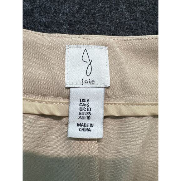 Joie Women's Pleated Tan Wide-Leg High Rise Dress Pants Size 6, NWT - Picture 3 of 5